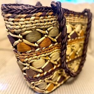 Cappelli handwoven Seagrass Fully-lined Tote Bag. Vintage. Zippered close. NWT.